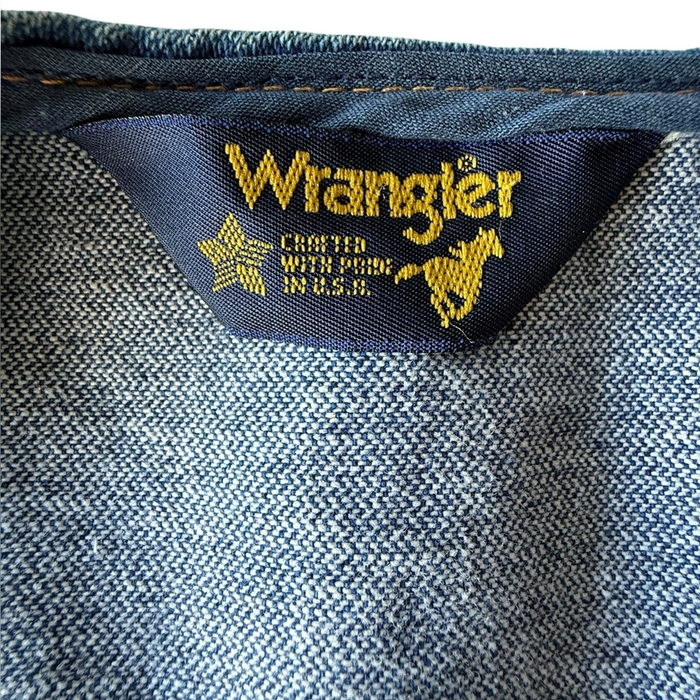 Vintage Wrangler 14oz Denim Vest, Unisex USA L XL - Picture 7 of 9